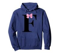 Letter F Coquette Monogram with Pink Bow Initial Name Sudadera con Capucha