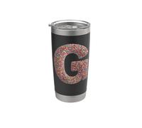 Letter G Candy Rainbow Sprinkles Monogram Men, Women, Kids Vaso térmico de acero inoxidable de doble pared