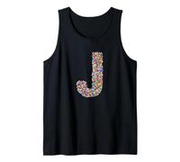 Letter J Candy Rainbow Sprinkles Monogram Style Camiseta sin Mangas