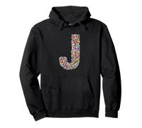 Letter J Candy Rainbow Sprinkles Monogram Style Sudadera con Capucha