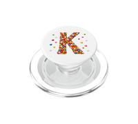 Letter K Candy Rainbow Sprinkles Monogram Men, Women, Kids PopSockets PopGrip para MagSafe