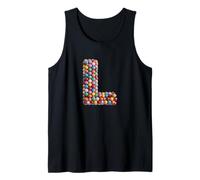 Letter L Candy Rainbow Sprinkles Monogram Men, Women, Kids Camiseta sin Mangas