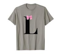 Letter L Coquette Monogram with Pink Bow Initial Name Camiseta