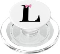 Letter L Coquette Monogram with Pink Bow Initial Name PopSockets PopGrip para MagSafe