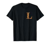 Letter L First Name Monogram Initial Leopard Print Camiseta