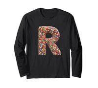 Letter R Candy Rainbow Sprinkles Monogram Men, Women, Kids Manga Larga