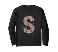 Letter S Candy Rainbow Sprinkles Monogram Style Manga Larga