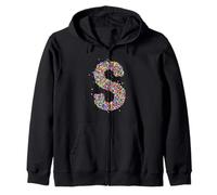 Letter S Candy Rainbow Sprinkles Monogram Style Sudadera con Capucha
