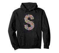 Letter S Candy Rainbow Sprinkles Monogram Style Sudadera con Capucha
