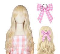 LETTERASHQP Peluca de princesa para mujer, rubia, larga, rubia, para mujer, rubia, peluca para carnaval, cosplay, fiesta de 2 unidades