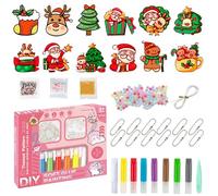 LETTERASHQP Pintura de pegamento de cristal, 12 piezas, pintura de cristal, juego de manualidades para Navidad, niños, juegos de fabricación de joyas, cristales para niños, colores de cristal