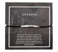 Letterbox Love Pulsera grabada de acero inoxidable para abuelo, regalo pensado para abuelo, día del padre para abuelo, talla única, Acero inoxidable Plata, No es una piedra preciosa