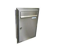 LETTERBOX24.de C-01 - Buzón de acero inoxidable con placa para nombre