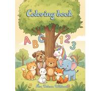 Letters and numbers Coloring book, A-Z and 1-10: Illustrated Alphabet and numbers with cute animals (Children's coloring books)