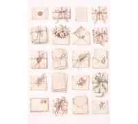 Letters & Little Things Notebook: Soft Aesthetic Journal | Stationery Lover Gift | Vintage Paper & Ribbon Design | 6 x 9 Lined Notebook