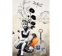 Letters & Lost Keys: Lined 6×9 Softcover Notebook Featuring a Mixed Media Collage-Style Cover Design (120 Pages)