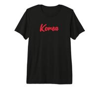 Letters Word Corea del Sur en Cute Red Font Camiseta Premium
