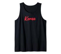 Letters Word Corea del Sur en Cute Red Font Camiseta sin Mangas