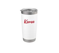 Letters Word Corea del Sur en Cute Red Font Vaso térmico de acero inoxidable de doble pared