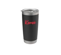Letters Word Corea del Sur en Cute Red Font Vaso térmico de acero inoxidable de doble pared