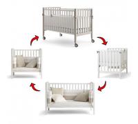 Lettino Evolutivo Co-Sleeping Pali Win Bianco Tortora (Trasformabile da Culla a Lettino a Divanetto a Poltroncina + 2 Materassi + Piumone Paracolpi)