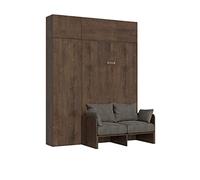 Letto a scomparsa 120 verticale Kentaro Sof? con colonna e pensili Noce - ALESSIA 20