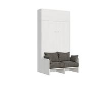 Letto a scomparsa 140 verticale Kentaro Sof? con pensile vasistas Bianco Frassino - ALESSIA 20