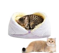 Letto Invernale per Gatti Morbido e Caldo - Tappetino Rimovibile Semi-Chiuso in Velluto con Imbottitura in Cotone PP | Cuccia per Gatti e Cani di Piccola