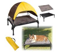 Letto Rialzato Per Cani Con Baldacchino,43x55cm Cama Elevada Para Perrosprotección Solar En Tres Lados, Con Almohadillas Antideslizantes,Incluye Almohadillas y Bolsa De Almacenamiento,Para Camping