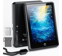 Lettore MP3 64GB Bluetooth 5.3 Touch Screen 2,8" con Altoparlante | Audio Hi-Fi in Zinco, 18 Rumori Bianchi, Batteria 48h, Auricolari Filari, Custodia Trasparente, Cordino e Borsa