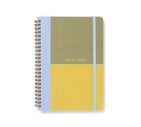 Letts of London Bloque de colores A5 académico 2025/2026 día por página con agenda de citas, color lima 26-031897