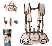Lettuce Pets Dog Harness Leash Carrier, Lettucepets Crossbody Dog Carrier Harness, Breathable Backpack with Secure Leash Clip for Small to Large Pets, Hands-Free Vest Straps (Shoulder-Brown,Small)
