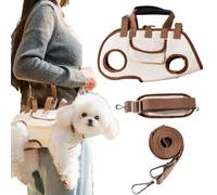 Lettuce Pets Dog Harness, Lettuce Pets Crossbody Pet Carrier Harness, Adjustable Pet Backpack Breathable 3 in 1 Multifunctional Portable Crossbody Carrier for Dogs and Cats (Brown,M)