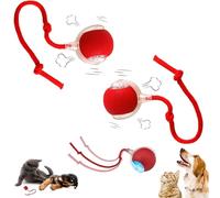 Lettuce Pets Dog Toy - Yopoll Interactive Pet Toy Ball with Tail, Bounces, and Changes Direction Unpredictably, Triggers Your Dog'S Hunting Instincts - Survives Power Chewers (Red)