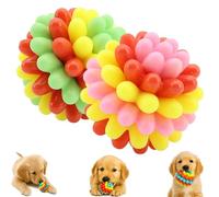 Lettuce Pets Dog Toys, Heavy-Duty Spiky Chew Ball, Cute Chew Toys, Teeth Cleaning Chewing Training for Medium & Large Dog Toy (Green+Pink,2 Pcs)