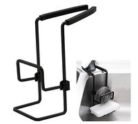 letuxaamz Organizador Fregadero Colgante Esponjas Cocina - Colgar Porta Estropajos Portaesponjas Estante Almacenamiento para Metal Impermeable Esponja Grifo No Requiere Perforación, Negro