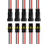 Leucasa 5 Pares 2 Pines Conectores Electricos Rapidos Conector Electrico Impermeable Empalmes Cables Electricos para Barcos, Motos, Scooters, Coches, Camiones y Otras Conexiones de Cables