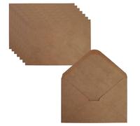 Leucasa 60 Piezas Sobres Papel B6-17,5X12,5cm 130 g/m²Marrón Envelopes con Cola Húmeda Sobres Boda para Tarjetas de Felicitación, Bodas, Graduaciones, Fiesta del Bebé, Fiestas, Invitaciones