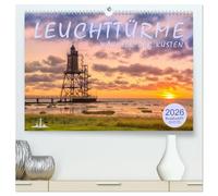 Leuchttürme - Wächter der Küsten (hochwertiger Premium Wandkalender 2026 DIN A2 quer), Kunstdruck in Hochglanz: Seezeichen im schönsten Licht