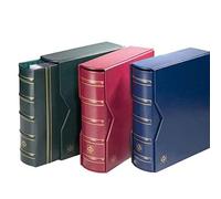 Leuchtturm 301654 Álbum portamonedas Optima - carpeta de anillas en diseño clásico Gigant - incluye funda protectora - rojo