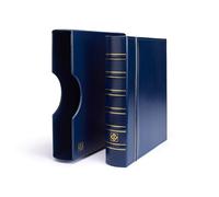 Leuchtturm 301687 Álbum portamonedas Grande - Carpeta de Anillas para autoedición en diseño clásico - Incluye Funda Protectora - Azul