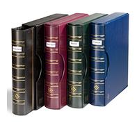 Leuchtturm 302901 Álbum portamonedas Grande - Carpeta de Anillas en diseño clásico Signum - Incluye Funda Protectora - Azul