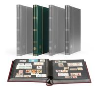 Leuchtturm 303606 Clasificador DIN A4, 32 páginas Negras, Tapa de Cuero* Acolchada, Verde