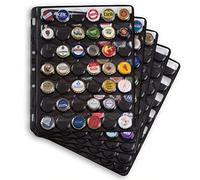 Leuchtturm 305080 Fundas de plástico Compart, para 42 Tapones Corona/Tapas de Cava, Negro (Paquete de 5)
