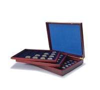 Leuchtturm 308045 Volterra DE Luxe - Monedero con 98 Compartimentos Cuadrados para Monedas de hasta 30, 39, 48mm Ø- Incl. 3 Incrustaciones