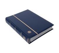 Leuchtturm 314718 Álbum para sellos Comfort - DIN A4, 64 páginas, papel cristal, cubierta acolchada - azul