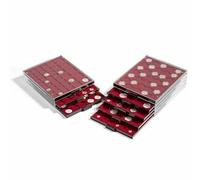 Leuchtturm 315905 Cajita portamonedas MB 35 x 35 mm - Compartimentos Cuadrados para Monedas de colección alemanas de 10/20 Euros, 10 DM, Krugerrand, Nugget
