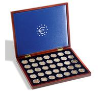 Leuchtturm 323638 Bandeja portamonedas Volterra Uno - 35 Compartimentos Redondos para Monedas conmemorativas y de colección de 2 Euros en cápsulas portamonedas Caps