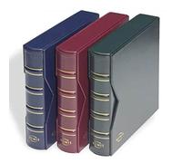 Leuchtturm 330249 Álbum portamonedas Grande - Carpeta de Anillas para autodiseño en diseño clásico - Incl. Caja Protectora - Negro