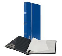 Leuchtturm 337308 Álbum para coleccionismo de Sellos - Libro de reservas Basic - 32 páginas DIN A4 Negro - Cubierta Azul sin acolchar